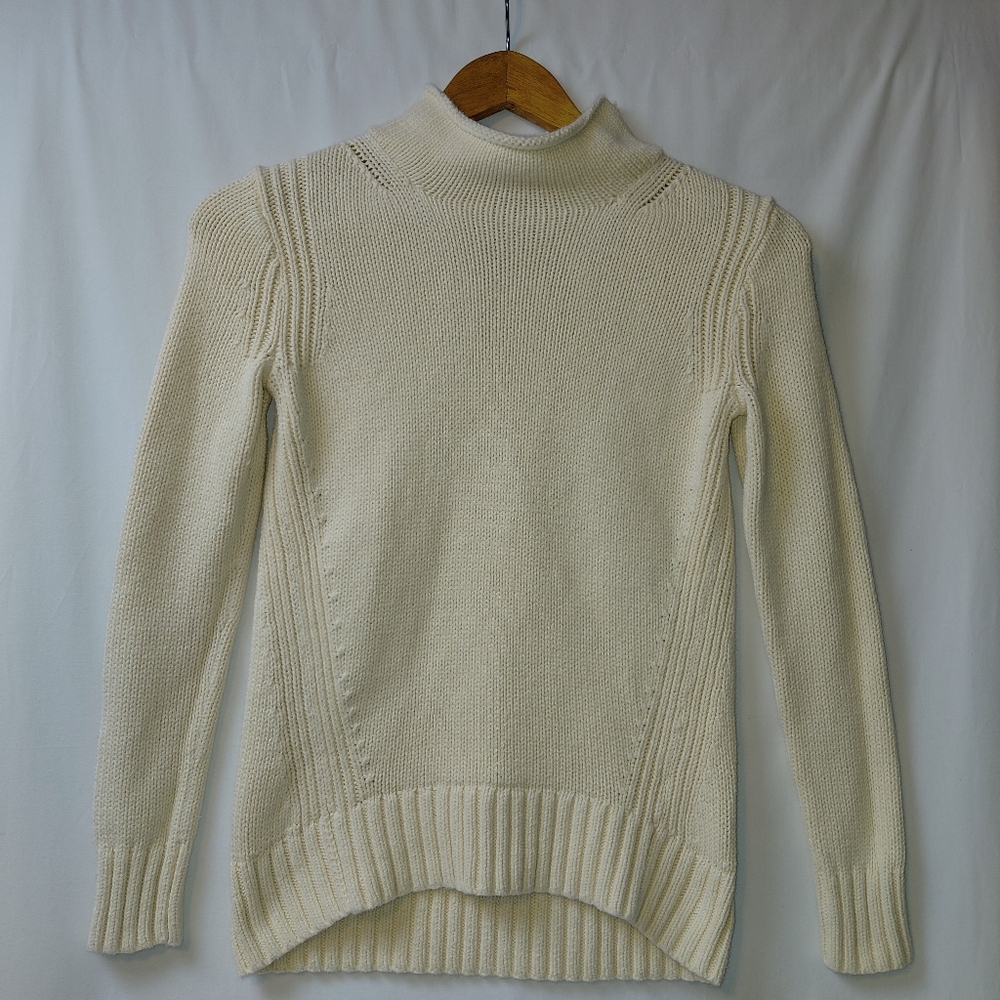 J. Crew Ivory Cowl Neck Knit Sweater